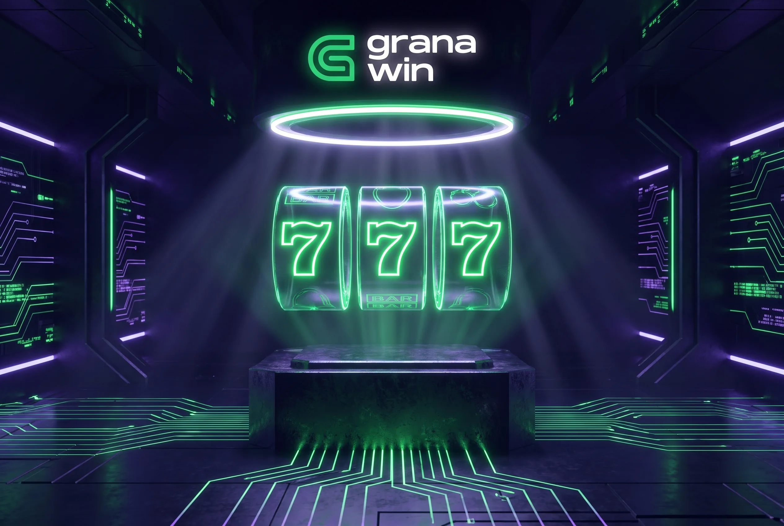 Automaty GranaWin w neonowej scenerii